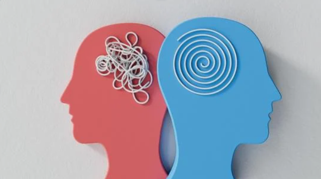 two silhouettes of a person's head